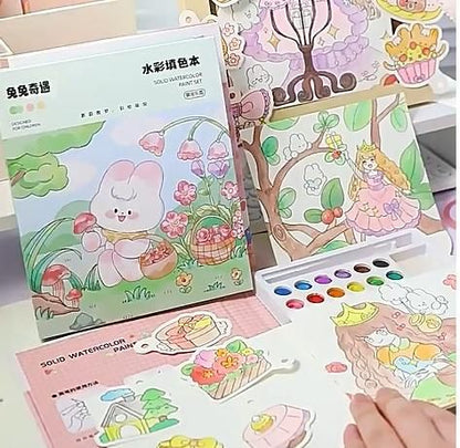 Cartoon Art Coloring Painting Set for Kid's